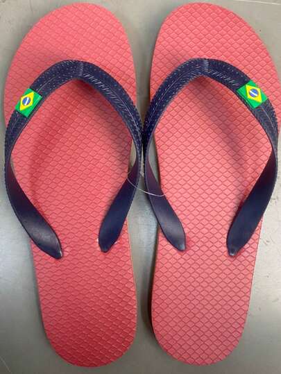 Grefit Color Matching Printed Flat-Bottomed Beach Flip-Flops, Suitable For Indoor And Outdoor Wear, Beach T-Slippers, Light And Comfortable, Non-Slip, Suitable For Outdoor Walking, Street Fashion, Multi-Functional Flat-Bottomed Slippers, Suitable For Indoor And Outdoor Wear, Tropical Style In Vacation Season, Solid Color Design, Suitable For Spring And Summer, Back-To-School Season