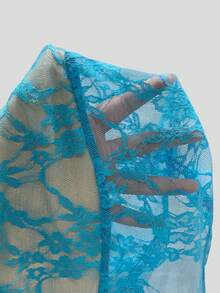 Lyxana Women's White Lace Backless Camisole - Blue - View 4