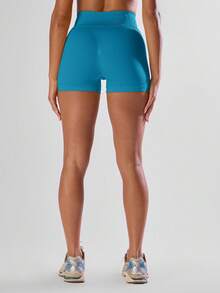Musera Sport Quần short cạp cao dáng ngắn, thoải mái, thích hợp cho tập luyện thể thao, chạy bộ, câu lạc bộ Padel, Tennis, Pickleball. - Màu xanh bạc hà - Xem 4