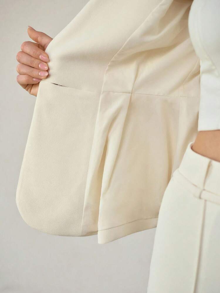ELEGANT EMBROIDERED WAIST FLARED BLAZER, SPRING/SUMMER