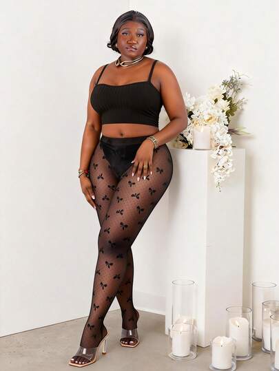 CurvyTilda 大码纯色高腰简约修身打底裤，休闲日常穿着