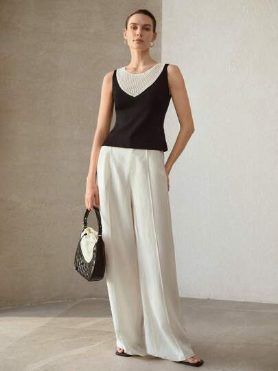 MOTF PREMIUM COLORBLOCK SLEEVELESS KNIT TOP