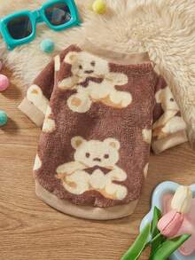 PETSIN 1 Pc Cute Brown Bear Plush Fleece Warm Pet Sweatshirt - Multicolor - View 1