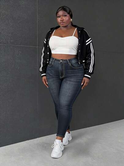 CurvyTilda 大碼高腰緊身牛仔褲