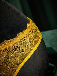 SpicyHot 1 chiếc quần lót ren đen gợi cảm dành cho nữ - Màu vàng - Xem 3