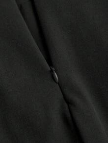 SHEIN Tall Spring/Summer Design Bow Tie Waist Sexy Slit A-Line Black High-Waisted Mini Skirt For Tall Women - Black - View 4