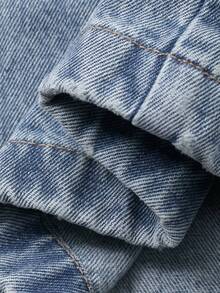 DAZY 女士常规腰围宽松直筒休闲牛仔裤 - 中等水洗藍 - 查看 8