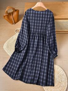 Rusticease 休闲优雅女士中长连衣裙，秋冬款 - 彩色 - 查看 2