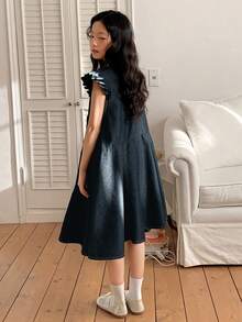 DAZY Girls Denim Dress - Dark Wash - View 3