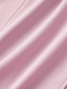 SHEIN MOD Vestido midi ajustado sin mangas con bloques de color y parches de encaje para mujer - Rosa - Ver 5