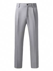 Manfinity Mode 男士纯色单排扣马甲西裤商务套装 - 灰色 - 查看 3