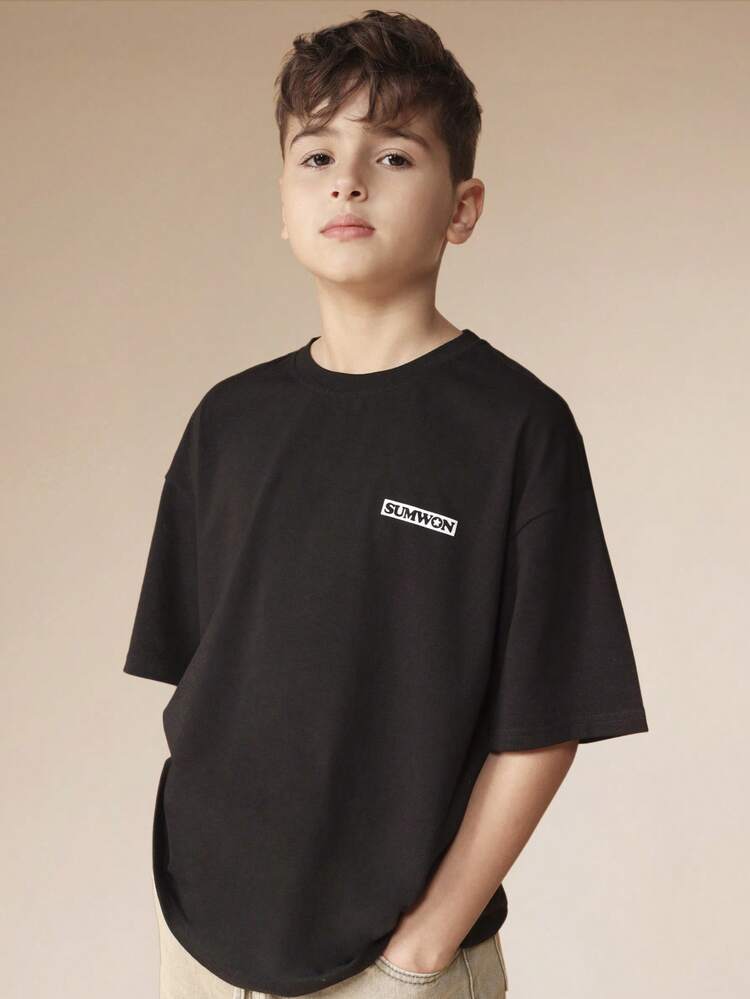 Short Sleeve Crew Neck Tee With Logo