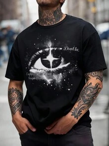 Manfinity VCAY Men's Loose Fit Casual Everyday Round Neck 3D Star Print Short Sleeve T-Shirt Black Star T-Shirt Star Design Shirt T-Shirt Black T Shirt Camo T-Shirt With Stars Star Tops Star T-Shirt Printed T Shirt For Men Streetwear Mens Graphic Tee Design Tshirt Men Tee Customised Tshirt - Black - View 4