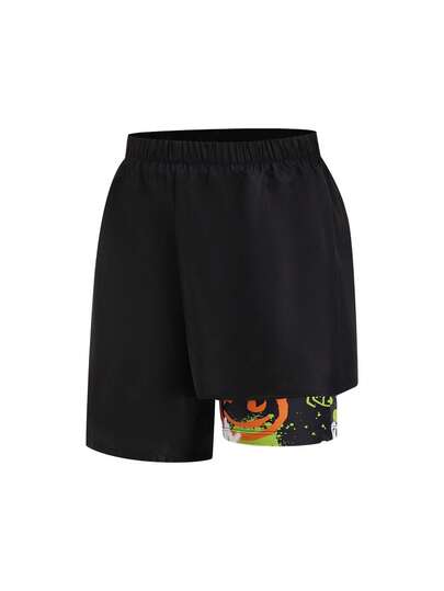 SHEIN Kids/Tween Boys Casual Multi-Way Comfortable Yellow Duckling Print Loose Patchwork Lining Swim Trunks Beachwear, Swimsuit, Swimsuits, Teen Swimsuits, Tween Bathing Suits Boys Duck Shorts Boys Yellow Shorts Duck Bathing Suit Boys Bathing Suit Shorts Yellow Duck Shorts