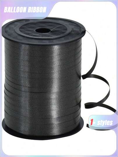 SHEIN 1 Roll, 250 Yard Black Curling Ribbon For Gift Wrapping, Balloon String, Wedding, Birthday, - Metallic Shiny " Ribbon For Bouquets And Flower Wrapping Paper Valentine DAY, Valentines Wedding, Birthday