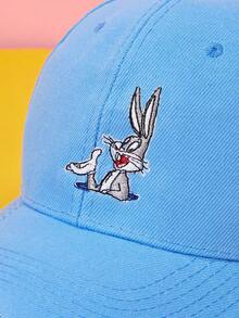 LOONEY TUNES X SHEIN Blue Cute Style Cartoon Rabbit Cap - Black and White - View 4