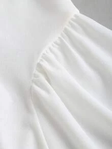 Sweetra 女士复古水手领修身优雅休闲连衣裙，舒适百搭，适合度假、春夏穿着 - 白色 - 查看 6