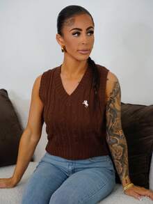 SAYEHFBABY Women's Casual Versatile Commuting Knit Vest,Fall,Fall Clothes For Women - Coffee Brown - View 4