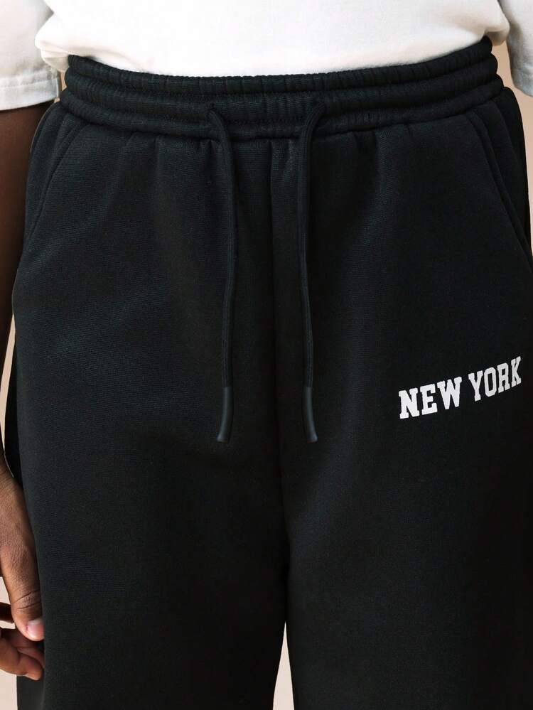 Drawstring Sweatpants With New York Print