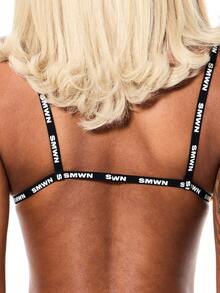 SUMWON WOMEN Triangle Bikini Set With Logo Tape Straps And Bottom Elastic Waistband Perfect For Summer Beach Vacation - Yellow - View 3