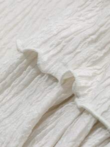 Dazy Tall Tall Women's Ruffle Strap Top And Elastic Waist Wide Leg Pants Vacation Style Set - Apricot - View 7