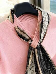 GlowEve 优雅设计女士围巾领带针织背心 - 珊瑚粉 - 查看 4