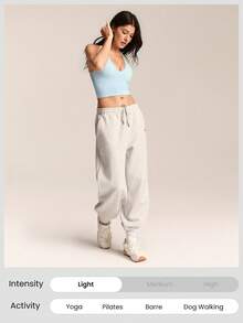 GLOWMODE FeatherFit™ Crossover Straps Cutout Back Deep V Neck Tank Top Low Impact Yoga Daily Fall Winter - Baby Blue - View 5