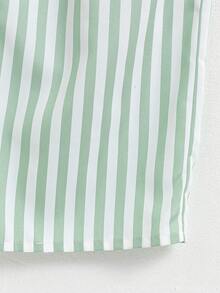 SHEIN Tween Girls Striped Sleeveless Top And Pants Set - Green - View 8