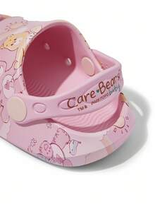 SHEIN X Care Bears Pink Cartoon Baby Hole Shoes Girl Slippers, EVA Material Is Light, Toe Protection, Wet Water, Suitable For Home Or Out Use - Pink - View 7