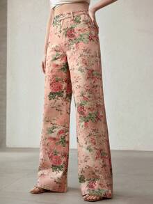 MOTF PREMIUM 印花阔腿牛仔裤 - 彩色 - 查看 5