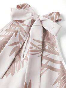 Ellevyn 女士树叶印花吊带上衣和裤子两件套，夏季度假 - 彩色 - 查看 3