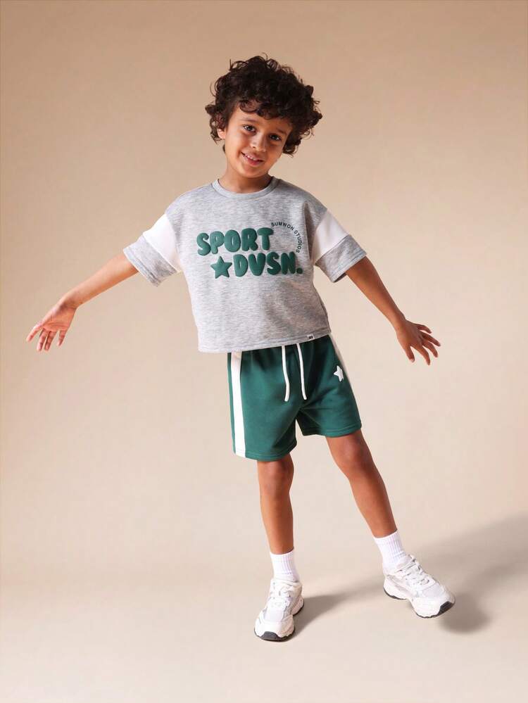 T-Shirt And Shorts Set With Star Print