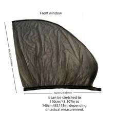 2件装汽车前后窗遮阳防蚊网罩，适用于轿车，玻璃遮阳网反光遮阳篷保护窗膜轿车 - 彩色 - 查看 7