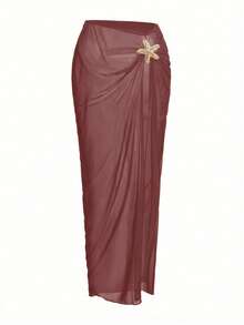 Swim Oasis Bộ đồ bơi liền thân cao cấp Sunner Vacation Elegant Romantic Starfish Decor - Rỉ Nâu - Xem 5