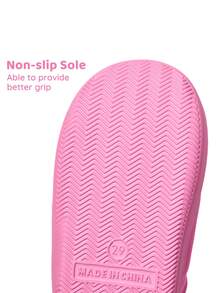 DORA | SHEIN Cute Cartoon Pink Girls Children's Grip-Enhancing Indoor Slippers Toddlers & Kids Soft Plush Warm Winter House Shoes, Lightweight And Durable EVA Sole, Home Bedroom Air-Conditioned Room Spring, Autumn And Winter Flowers - Pink - View 5