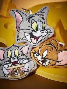 TOM & JERRY X SHEIN 1/3pc Adorable Plush Keychains, Blind Bags Packaging, Random Shipping, Three Designs In Total, Can Be Hung On Bags Or Keys, Exquisite Embroidery, Cat And Mouse Design. - Multicolor - View 5
