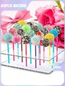 SHEIN 1pc Clear Acrylic Cake Stand, Dessert Display Rack, Birthday Party Gathering Table Decoration,Christmas - Multicolor - View 4