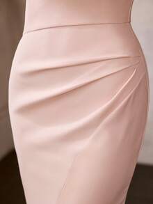 MOTF Soiréza WOMEN'S ELEGANT STRAPLESS SLIM FIT MIDI COCKTAIL DRESS - Pink - View 3