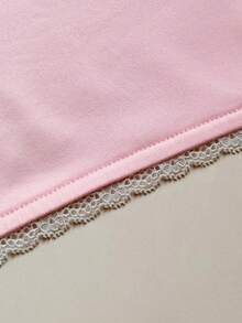 valorelle valorelle 女士性感时尚街头风卡通人物爱心印花蕾丝边喇叭袖系带露脐上衣 - 粉色 - 查看 5