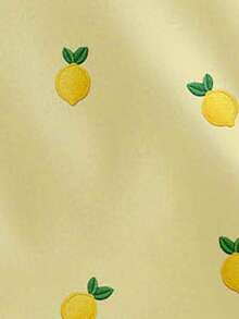 两件套女童休闲柠檬印花T恤和骑行短裤套装，舒适日常穿着，适合春、夏、秋季穿着。 - 彩色 - 查看 5