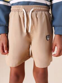 SUMWON Boys Casual Chino Shorts Summer Comfortable Twill Drawstring Waist Above Knee Length Classic Everyday Wear - Khaki - View 7