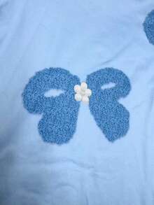 Resyla Women's Round Neck T-Shirt With Bow & Pearl Print, Digital Printed Faux Pearl Design - Multicolor - View 4