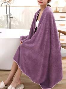 Silky Soft Extra Large Bath Towel In Deep Purple Color - Premium Absorbent Quick Dry Bath Towels For Home, Hotel, Spa, Gym & Beauty Salon, Luxury Bathroom Decor Essentials, Skin Care & Shower Towel Set - Lilac Purple - View 3