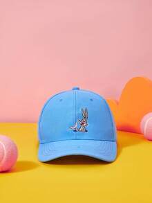 LOONEY TUNES X SHEIN Blue Cute Style Cartoon Rabbit Cap - Black and White - View 3