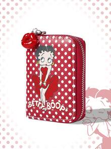 Betty Boop | ROMWE 1pc Rainbow & Cartoon Cat Print Fashion Short Wallet - Crimson - View 2