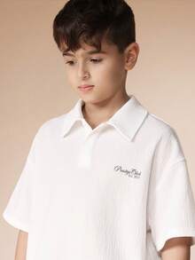 SUMWON Boys Classic Collared Polo Shirt With Casual Shorts Coordinate Set Summer Outfit Vacation - Multicolor - View 5