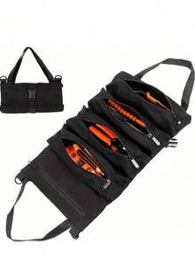 1pc CRILANO Heavy-Duty Roll-Up Tool Bag - Waterproof Oxford Cloth Organizer For Mechanics, Electricians, Carpenters & More - Durable, Portable & Stylish Industrial Gear With Multiple Compartments, Tool Storage Organizer - Multicolor - View 12