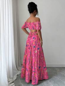 Elenzga Đầm dài nữ thanh lịch hở lưng, dây mảnh, cỡ tiêu chuẩn - Màu Hồng Tươi - Xem 2