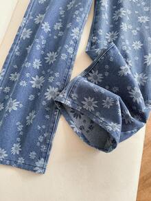 SHEIN Women's Summer Slant Pocket High Waist Boyfriend Jeans