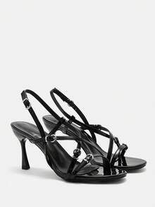 CUCCOO CURVES Women Shoes Women Pointed Head Round Head Design Daily Versatile Fashion Wide Last High Heels - Black - View 2